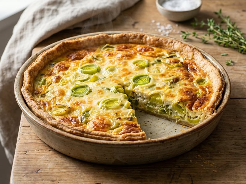 Quiche cu praz și brânză Edam
