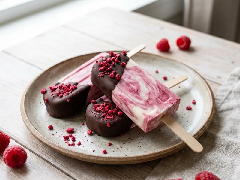 Homemade cheesecake and raspberry ice cream | Refreshing dessert
