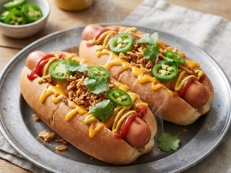 Hot dog loaded cu cheddar | Rapid și delicios