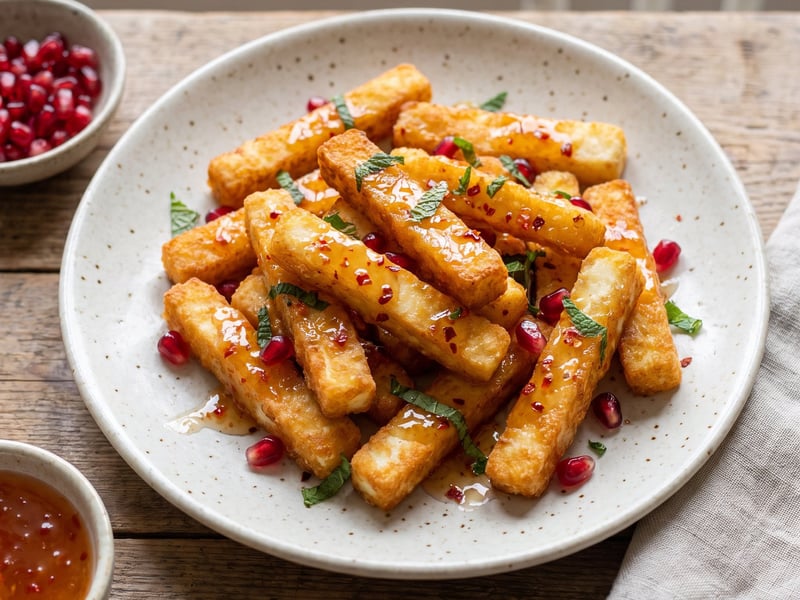 Fried halloumi sticks