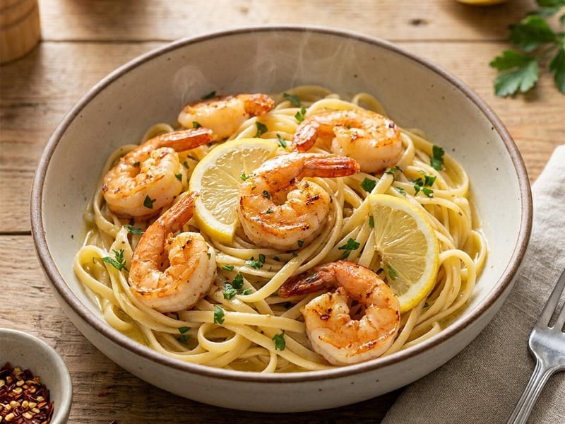 Linguine with shrimp and lemon | Quick 15-minute dinner