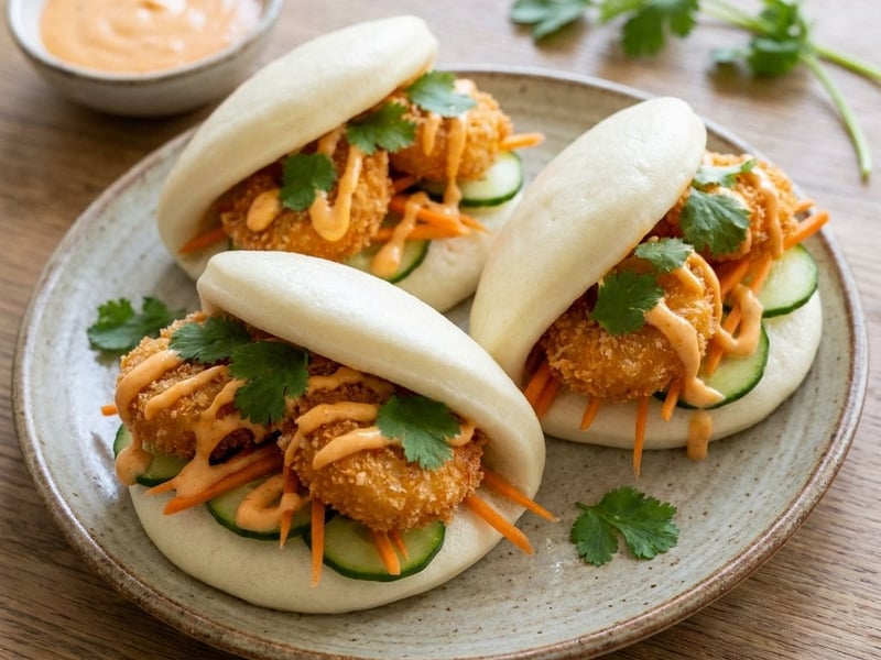 Bao Buns with Crispy Shrimp | Asian Street Food