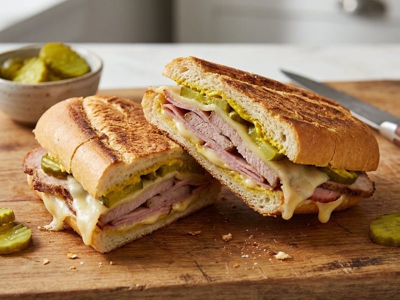 Sandviș Cubano clasic cu friptură de porc | Street food