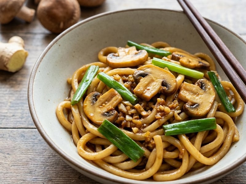 Tăiței Udon cu pui teriyaki și legume crocante | Cină rapidă