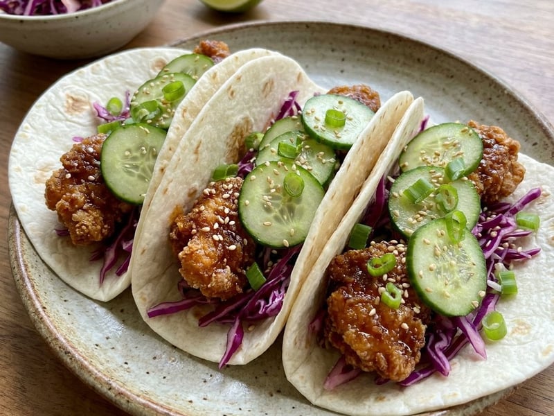 Korean crispy chicken tacos | Quick street food