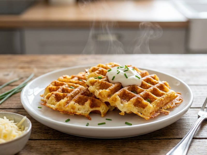 Vafe sărate cu brânză (Chaffles) | Gustare rapidă