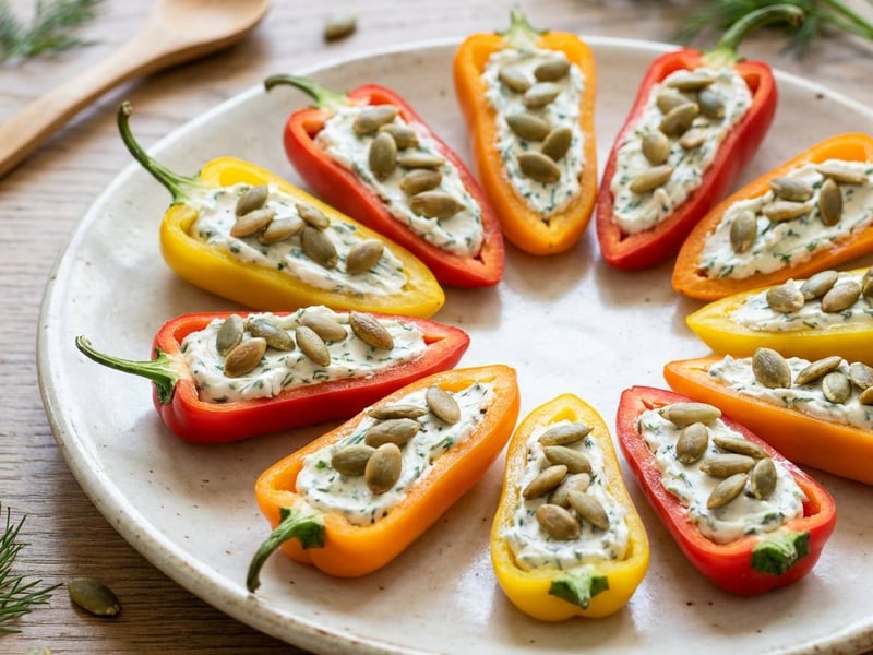 Cream cheese stuffed mini peppers | Quick snack