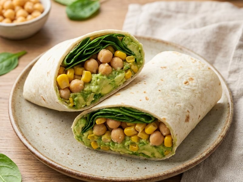 Avocado and chickpea wrap | Quick snack