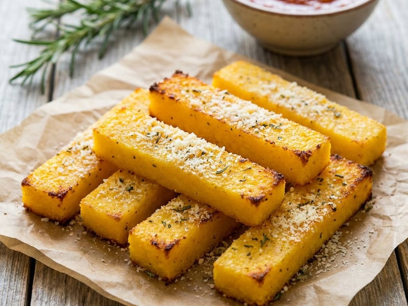 Cheese polenta sticks | Baked snack
