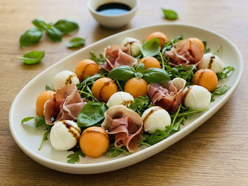 Salată cu pepene galben și prosciutto | Prânz de vară