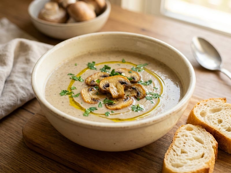 Velouté de ciuperci cu vin alb | Supă franțuzească fină