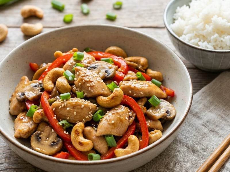 Pui cu caju și legume crocante la wok | Cină rapidă