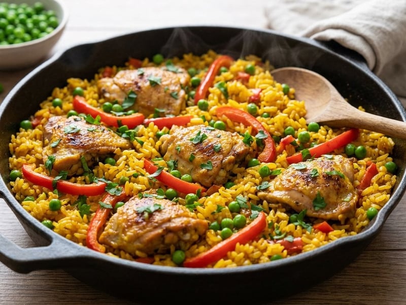 Arroz con pollo | Orez spaniol cu pui și legume