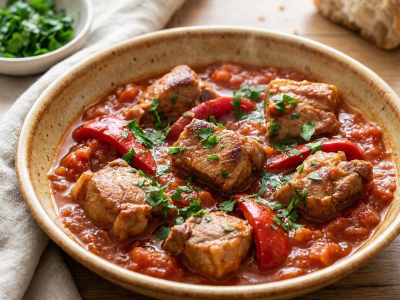 Pork and Roasted Pepper Stew | Tradition and Flavor