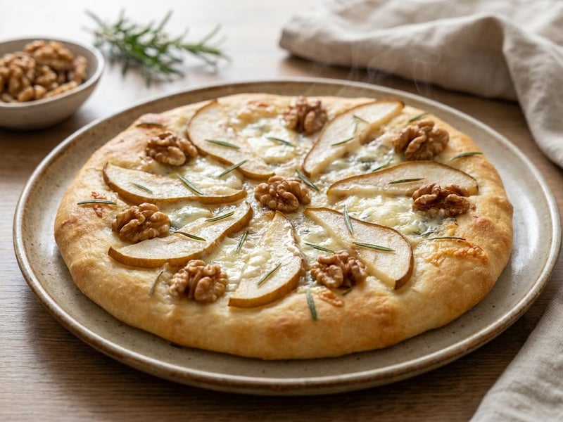 Focaccia cu gorgonzola, pere și nuci | Rețetă italiană
