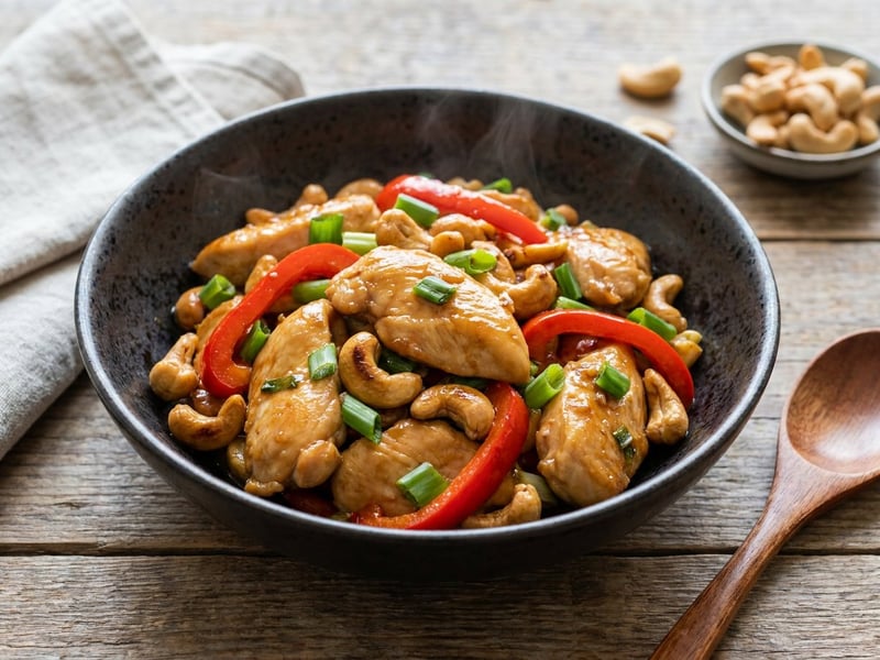 Wok chicken with cashews and crunchy vegetables | Quick dinner