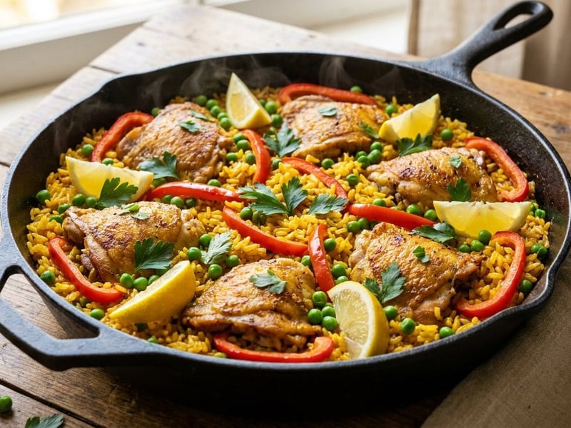 Spanish Arroz con Pollo | Aromatic Rice with Chicken and Smoked Paprika