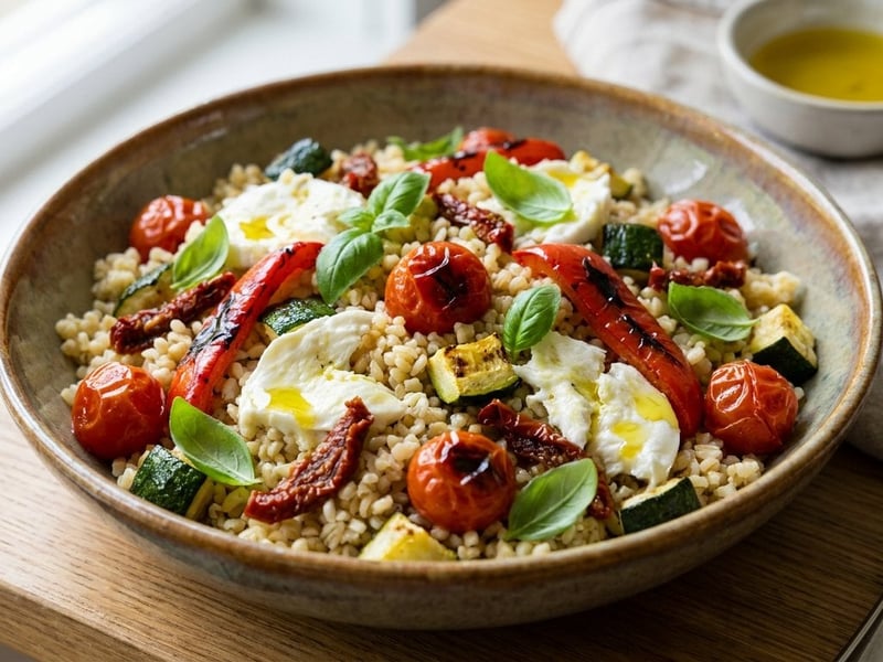 Salată italiană de bulgur cu legume coapte | Prânz de vară