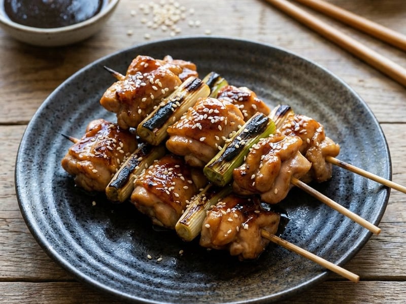 Frigărui Yakitori de pui | Street food japonez suculent