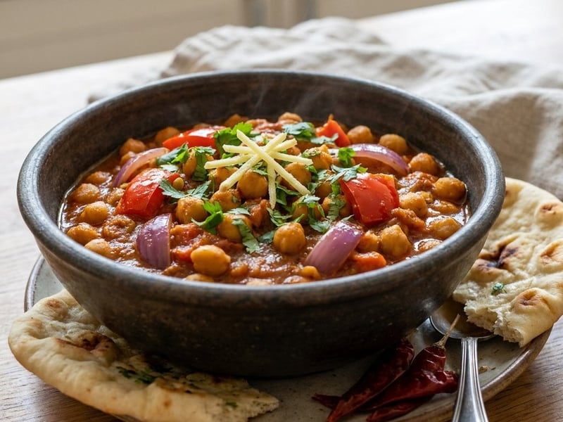 Kadhai Chana | Curry aromat de năut cu ardei