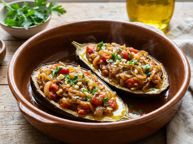 Imam Bayildi la cuptor | Vinete fragede mediteraneene