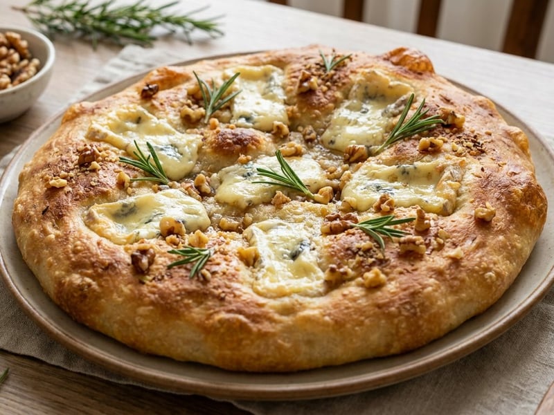 Focaccia cu Gorgonzola și nuci | Aromată și crocantă