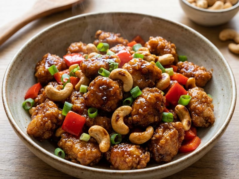 Crispy Chicken with Cashews and Bell Peppers in a Wok | 20-Minute Dinner