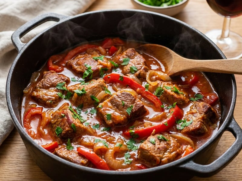 Tocană de porc la ceaun | Fragedă și aromată