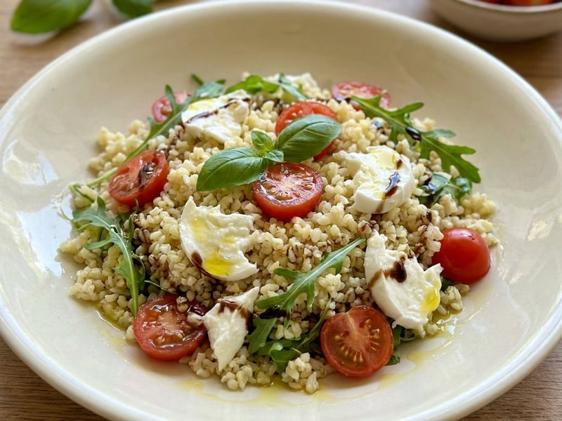 Salată italiană de bulgur Caprese | Prânz de vară