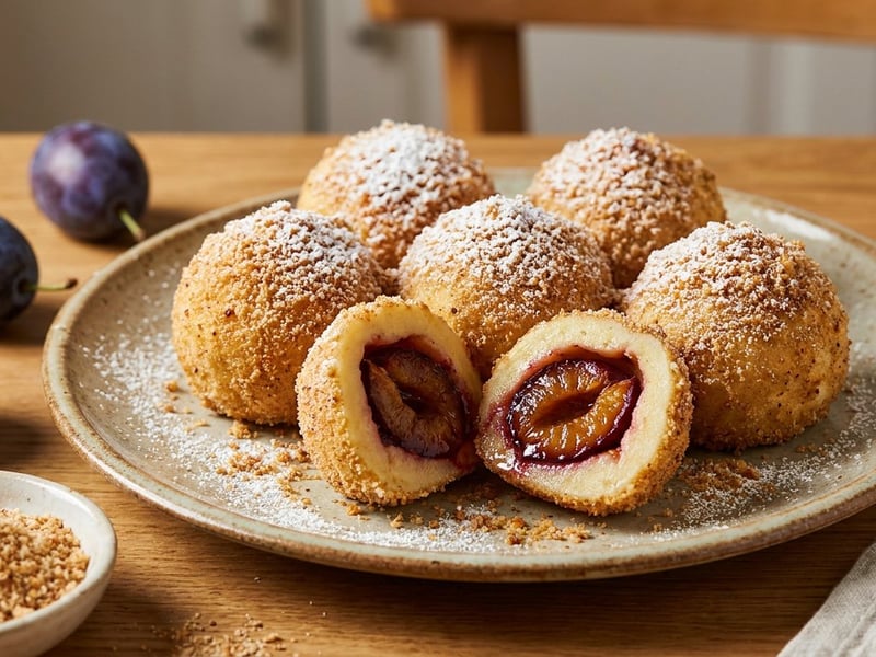 Traditional Plum Dumplings | The Fluffy Summer Dessert