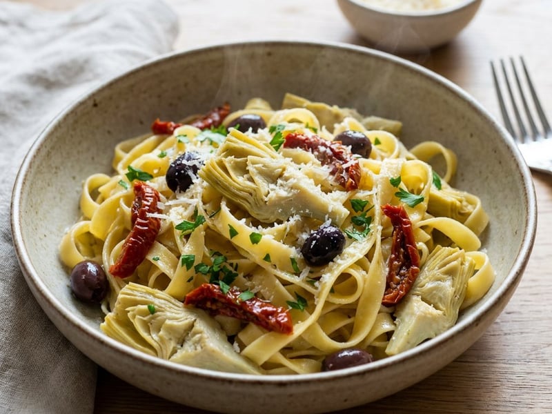 Pasta with Artichokes and Sun-Dried Tomatoes | Quick Italian Dinner