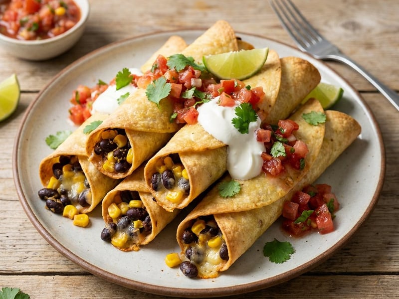 Crispy Black Bean Flautas | Mexican Street Food