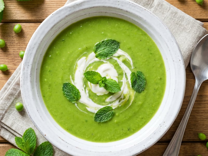Pea and Mint Cream Soup