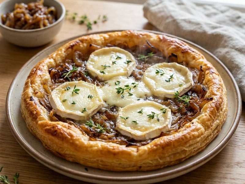 Tartă cu Camembert și ceapă caramelizată | Gust franțuzesc