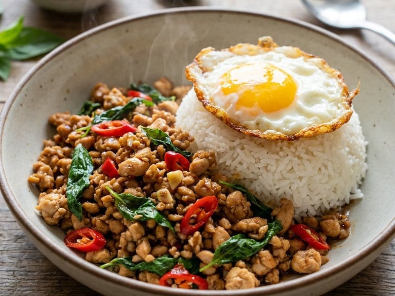 Wok Pad Krapow Chicken with Basil | Quick Asian Dinner