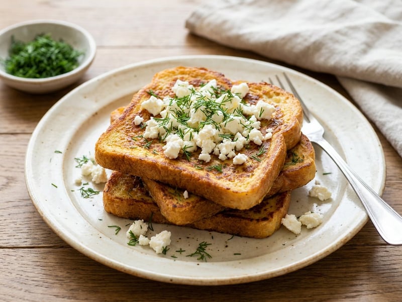Savory French Toast with Telemea Cheese and Dill | Quick Breakfast