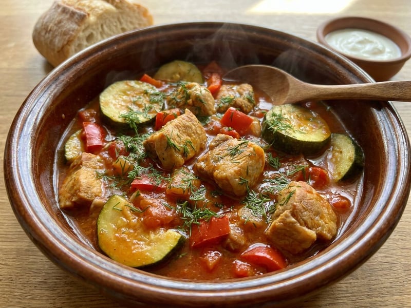 Mâncare de dovlecei cu carne de porc | Clasic de vară