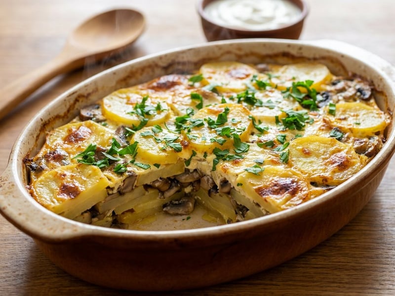 Potato and Mushroom Moussaka | Baked Traditionally