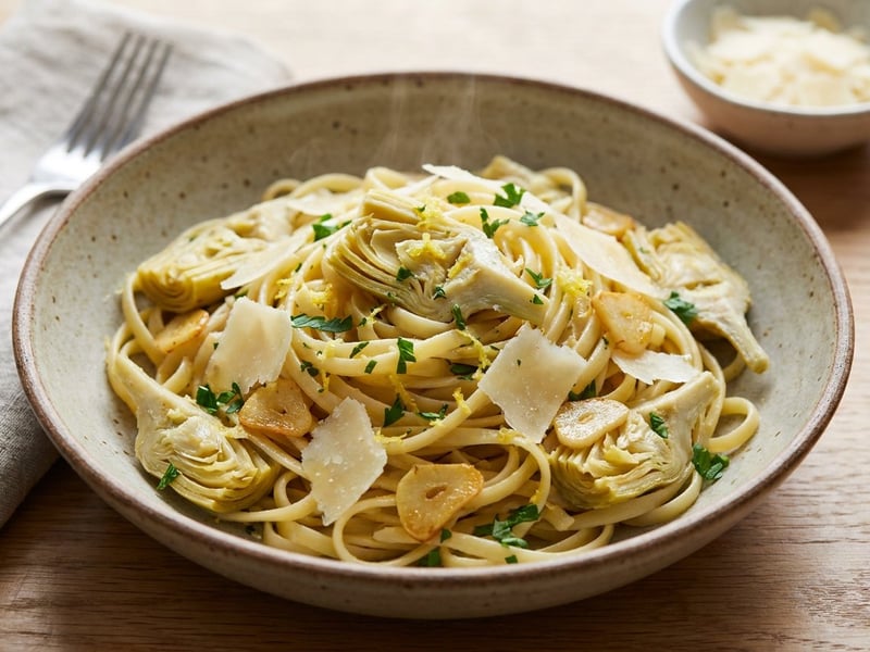 Linguine cu anghinare și lămâie | Gust autentic italian