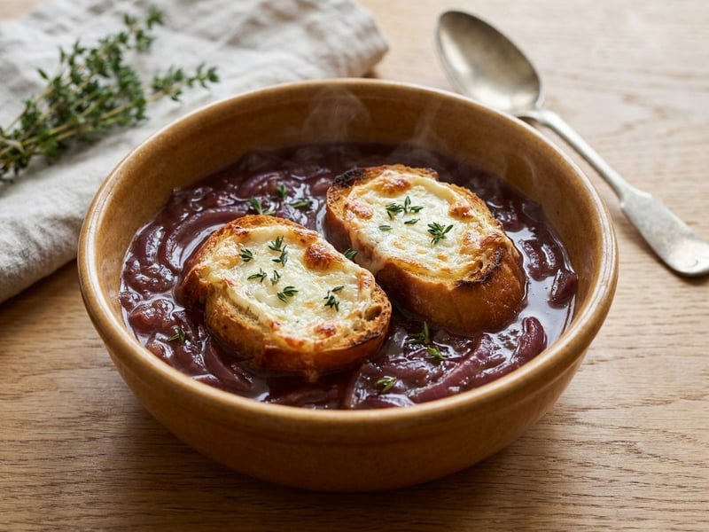 French Red Onion Soup with Red Wine | Flavorful and Smooth