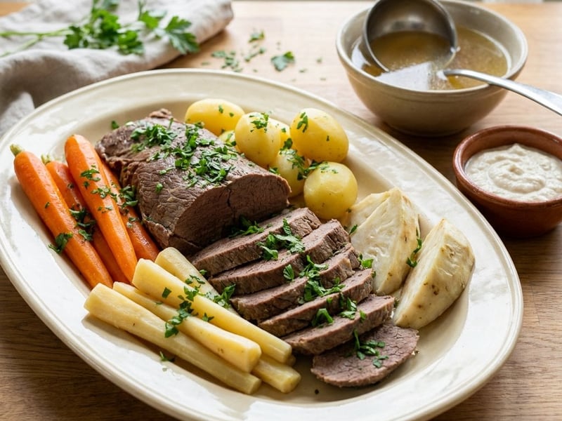 Traditional Beef Rasol with Vegetables and Horseradish | Tender and Aromatic Romanian Classic