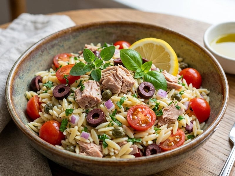 Sicilian Orzo Salad with Tuna | Summer Lunch