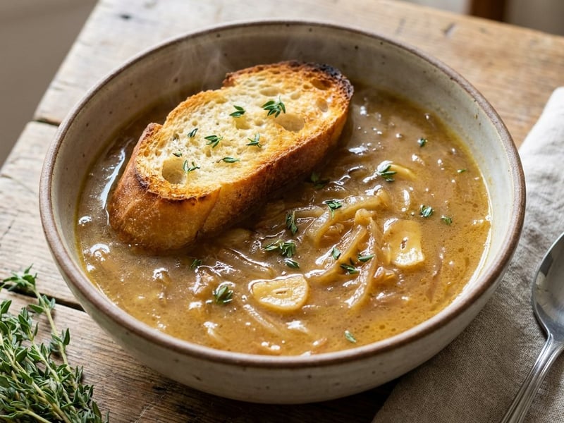 French Onion and Garlic Tourin | Rustic Soup