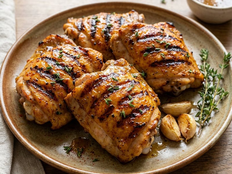 Beer-marinated grilled chicken thighs | Tender and juicy