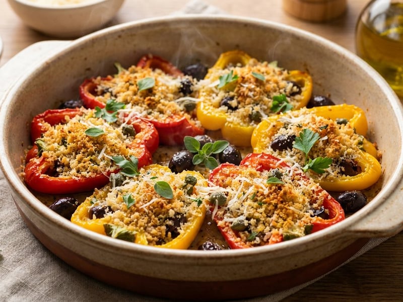 Sicilian-Style Gratin Peppers | Crispy Oven-Baked Delight