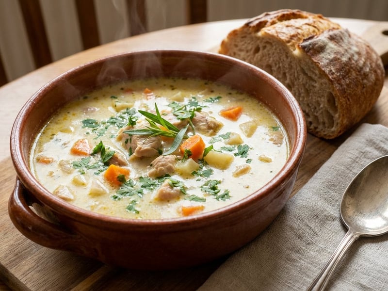 Transylvanian chicken soup with tarragon | Traditional and creamy
