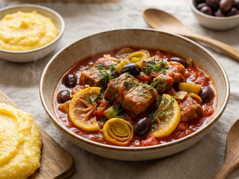 Pork and Leek Stew with Olives | Authentic Taste