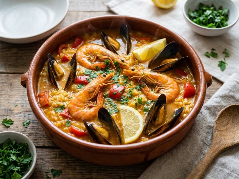 Arroz caldoso de marisco | Orez spaniol zemos cu fructe de mare