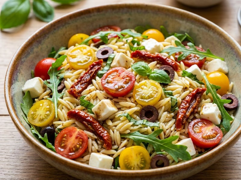 Salată italiană de orzo cu mozzarella | Prânz mediteranean