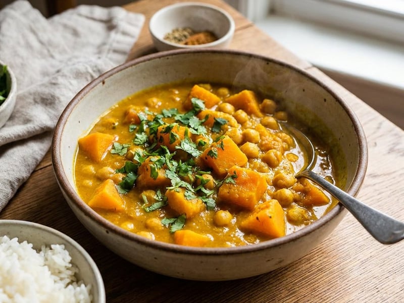 Curry indian de năut cu dovleac | Cină aromată de toamnă